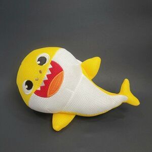Baby Shark Yellow Plush Stuffed Animal Toy Shark Pink Mesh Cloth 13"